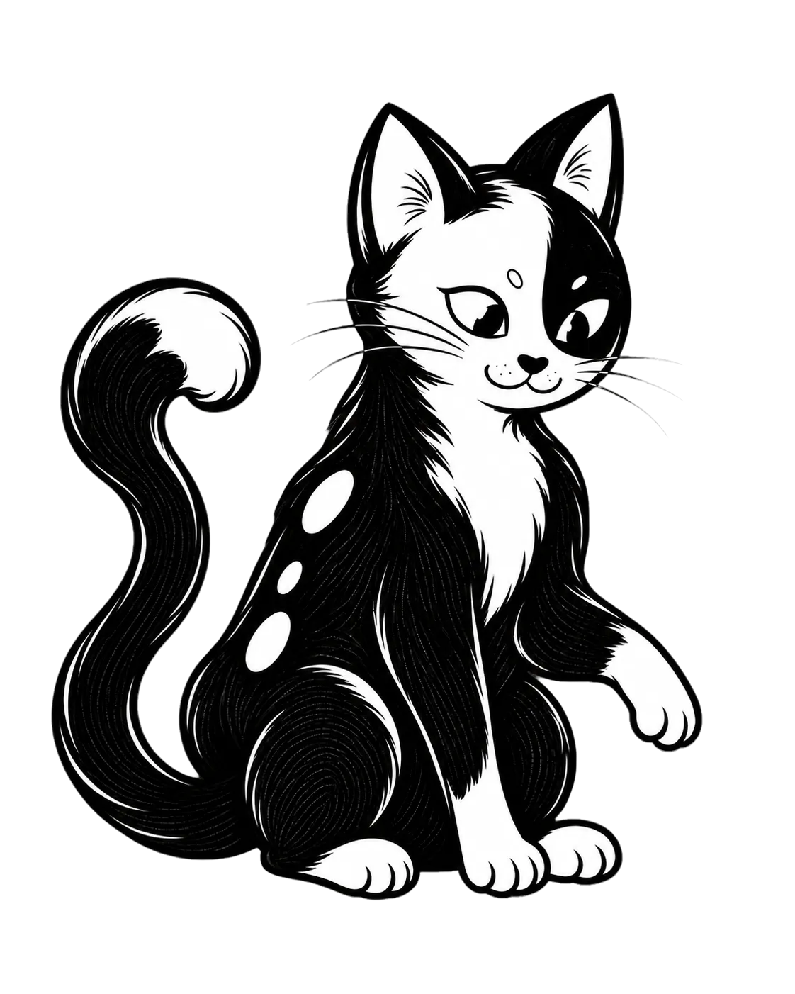 A curious cat tangled in arrows
